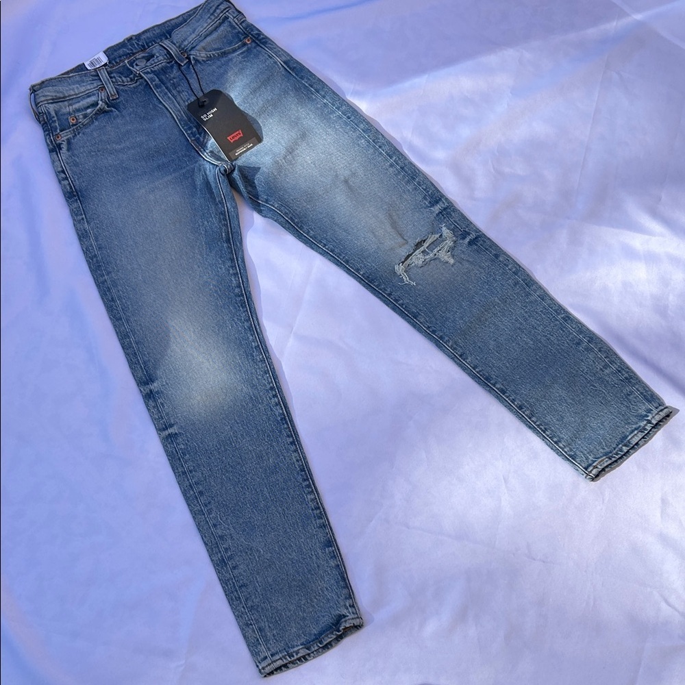Levi's Men's Light Blue So High Slim Jeans Distressed - Picture 3 of 6